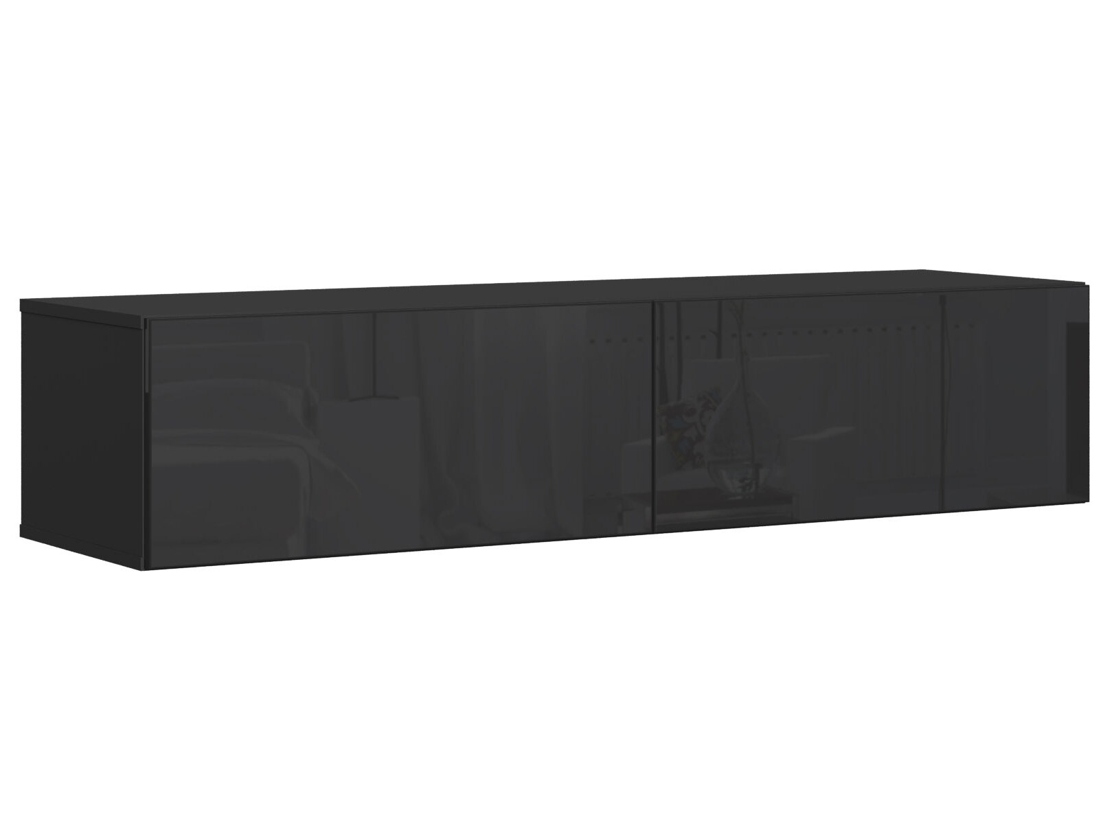 фото Тв-тумба сомеро черный, 1400 мм, черный глянец нк-мебель