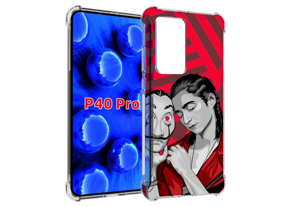 

Чехол MyPads Найроби-бумажного-дома для Huawei P40 Pro противоударный, Прозрачный, Tocco