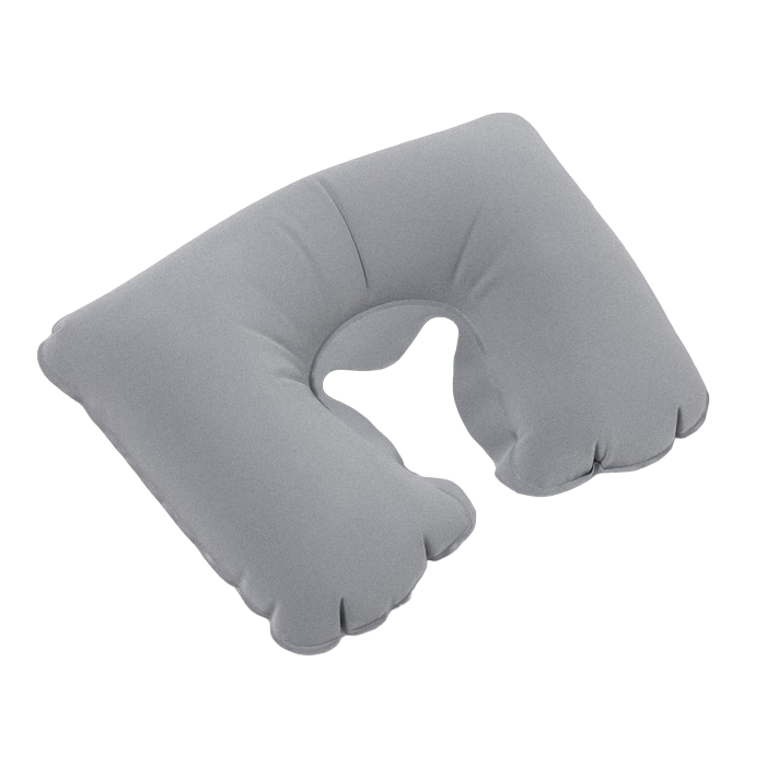 Подушка для шеи дорожная, надувная, 38x24 см, цвет серый