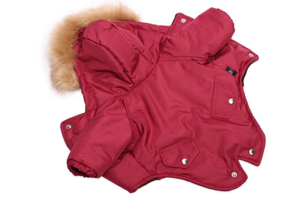 Куртка для собак Lion Winter, унисекс, красный, S, длина спины 25 см