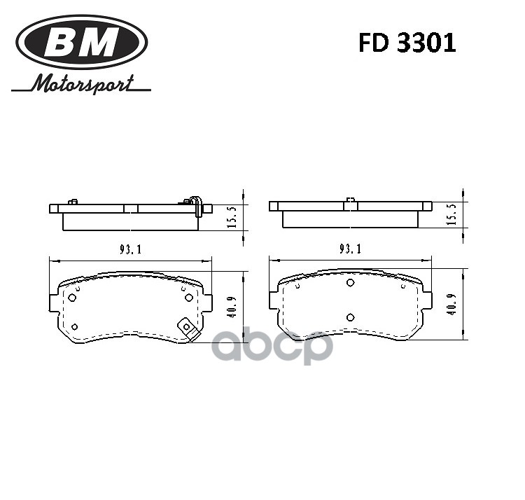 

Тормозные колодки BM-Motorsport задние дисковые правые/левые FD3301