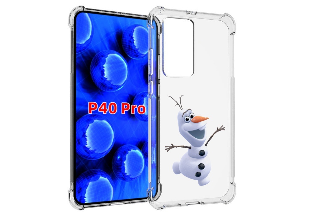 Чехол MyPads Олаф-холодное-сердце для Huawei P40 Pro противоударный