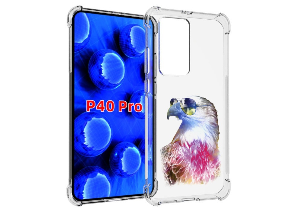 

Чехол MyPads Орел в очках для Huawei P40 Pro противоударный, Прозрачный, Tocco