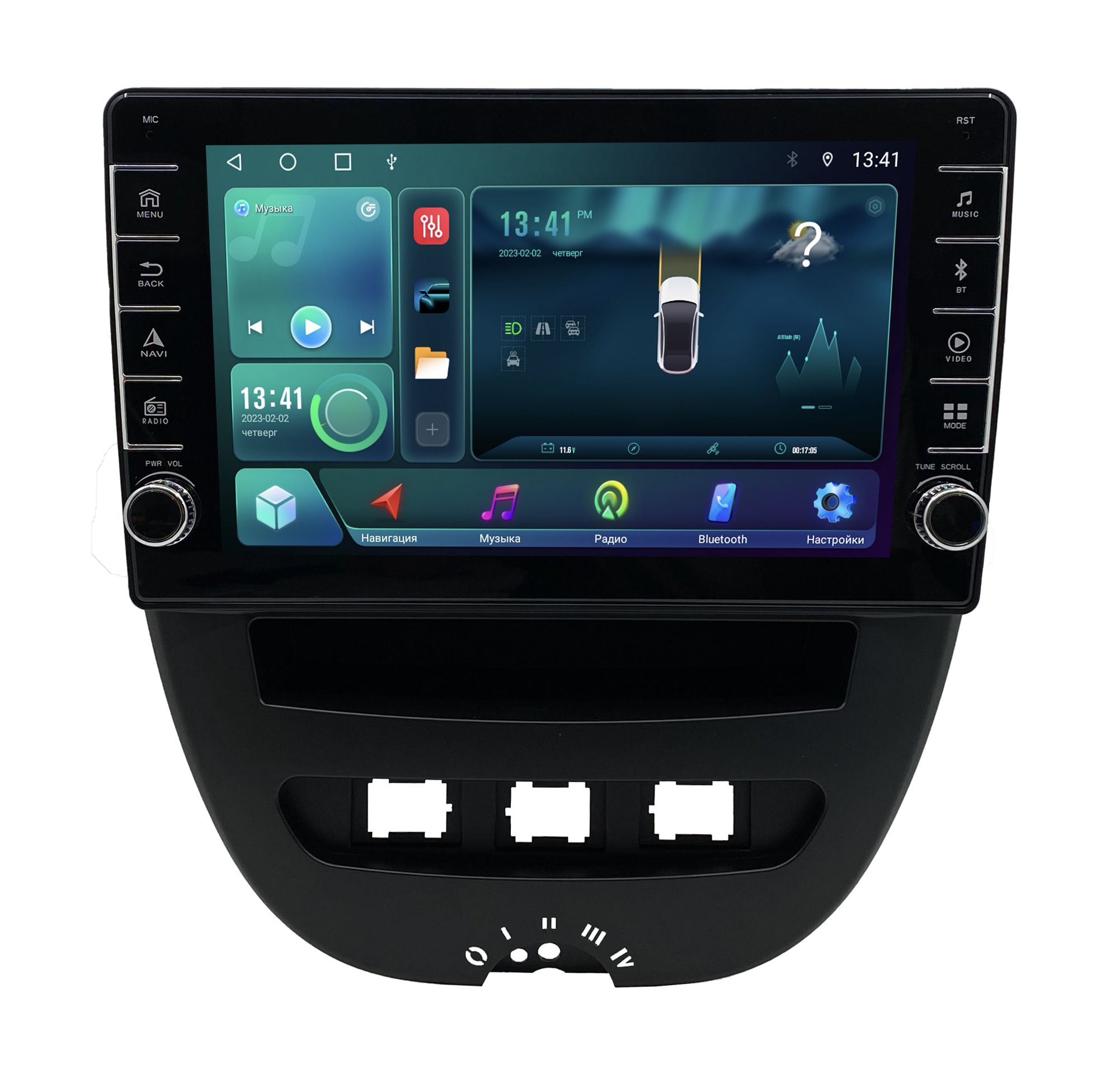 Штатная магнитола ANDROID Peugeot 107 I I рест - 2005-2014 Android 12 216 GB с кр 2090500₽