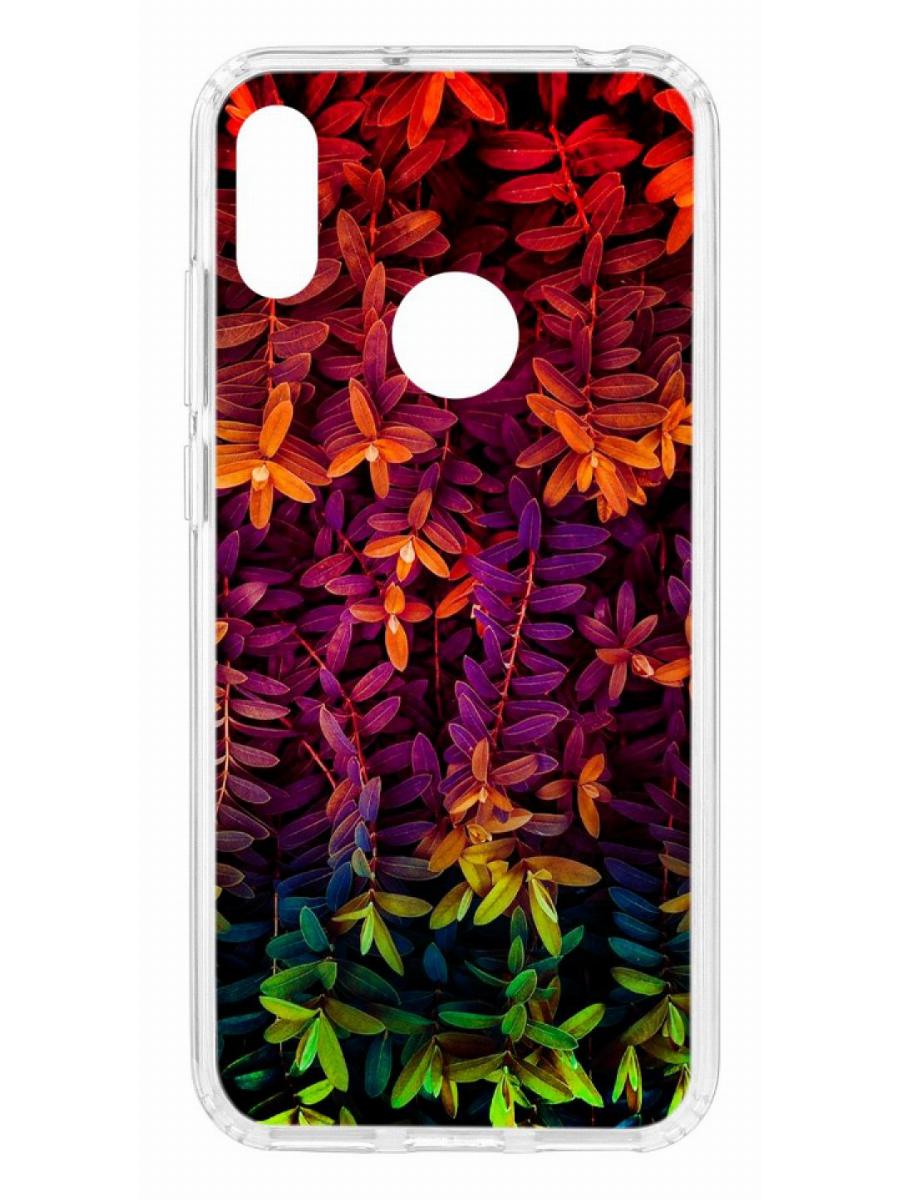 фото Чехол для huawei y6 2019 kruche print neon leaves кruче