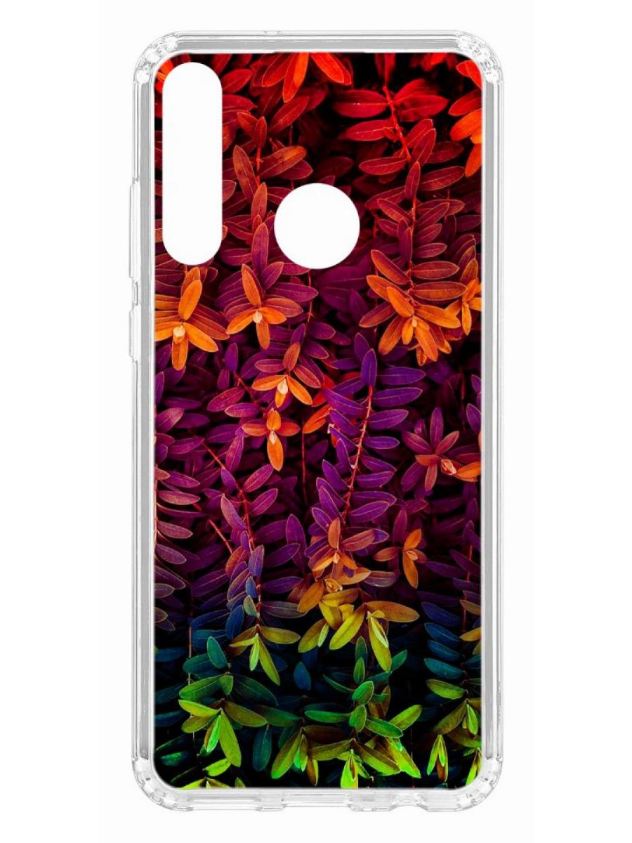 Чехол для Huawei Y6p 2020 Kruche Print Neon leaves