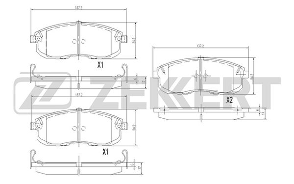 Колодки тормозные Nissan Juke (F15) 10-, Teana (J31, J32) 03- передние дисковые (GDB1003)