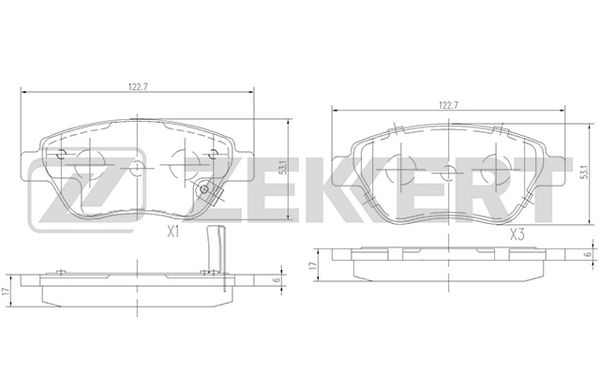 

Колодки тормозные Fiat Doblo (119, 223) 01-, Panda (169) 04- передние дисковые (GDB1700) Z