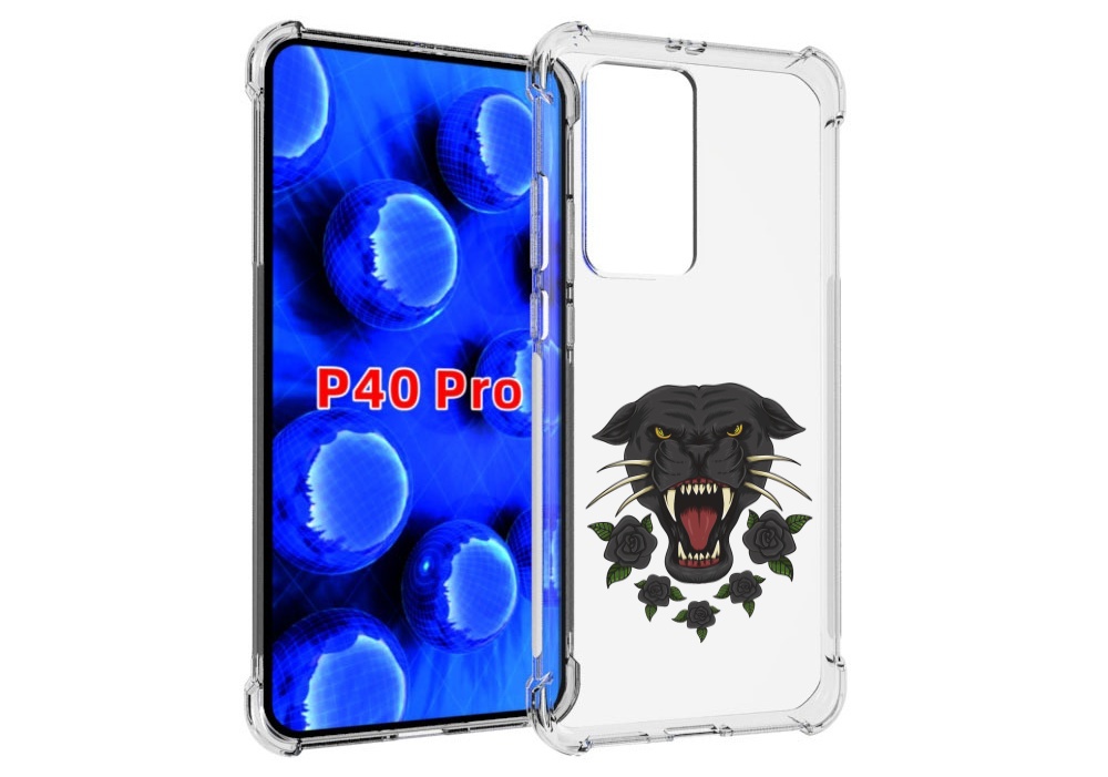 Чехол MyPads Пантера для Huawei P40 Pro противоударный