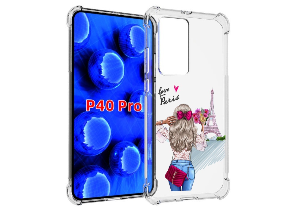 

Чехол MyPads Парижанка женский для Huawei P40 Pro противоударный, Прозрачный, Tocco