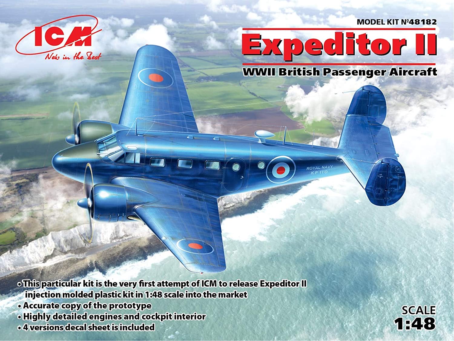 

Сборная модель ICM 1/48 Expeditor II, Британский пассажирский самолет ІІ МВ 48182