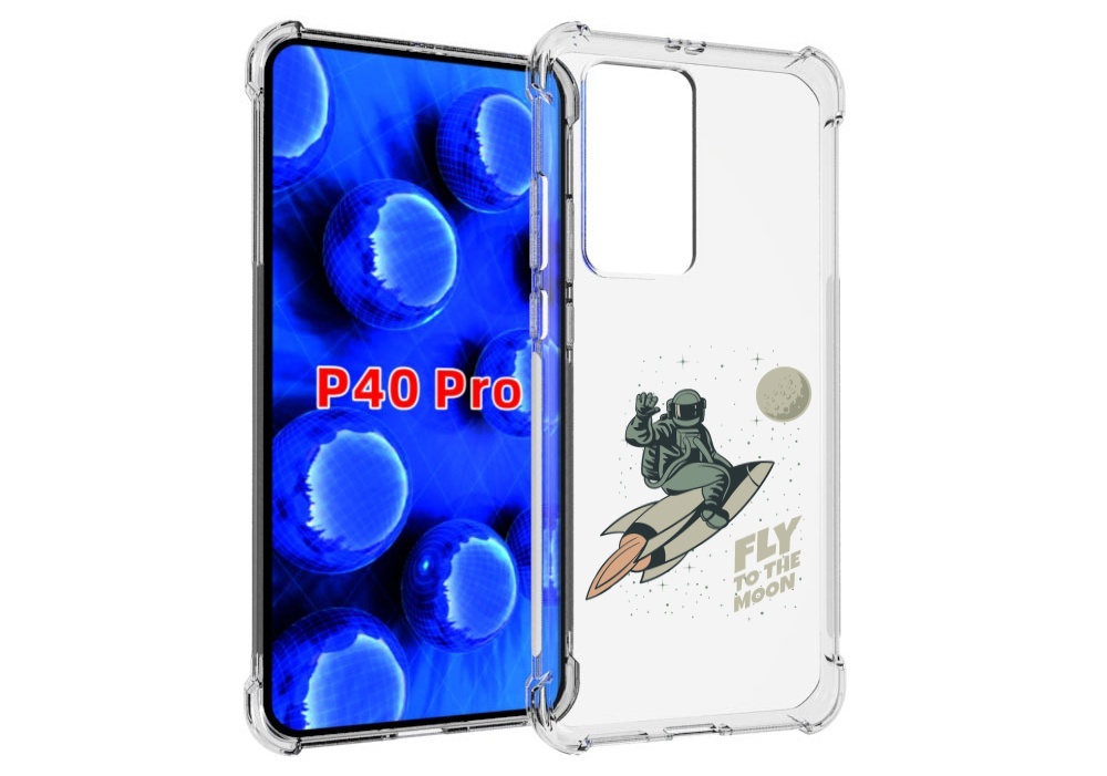 

Чехол MyPads Полет-на-Луну для Huawei P40 Pro противоударный, Прозрачный, Tocco