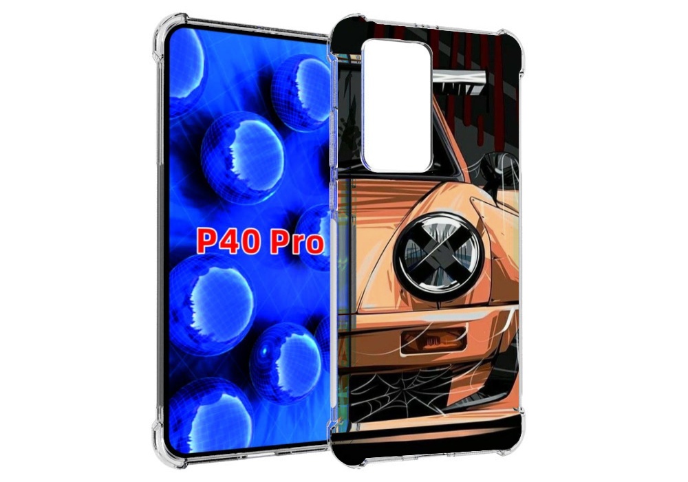 Чехол MyPads Порш мужской для Huawei P40 Pro противоударный