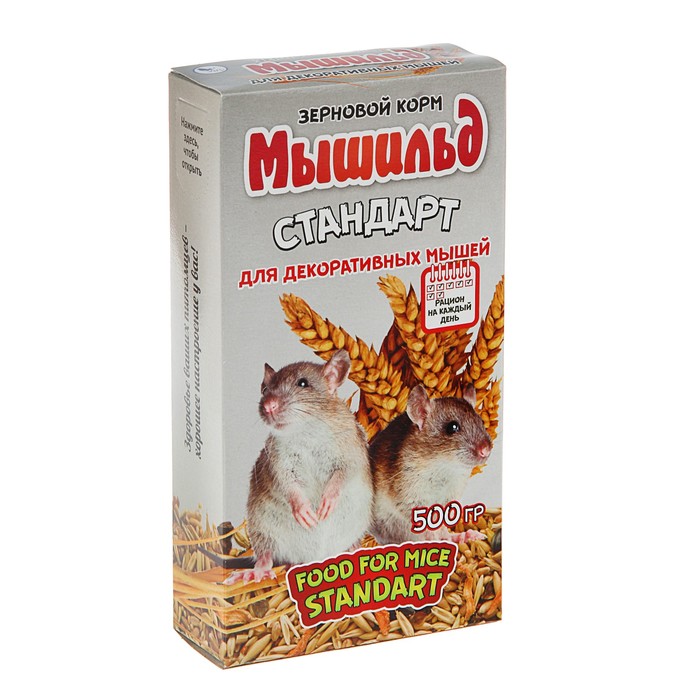 

Сухой корм для декоративных мышей Мышильд Стандарт, 500 г, Стандарт