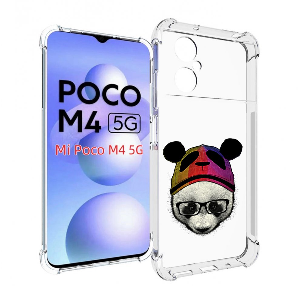 

Чехол MyPads Панда в шапке для Xiaomi Poco M4 5G, Прозрачный, Tocco