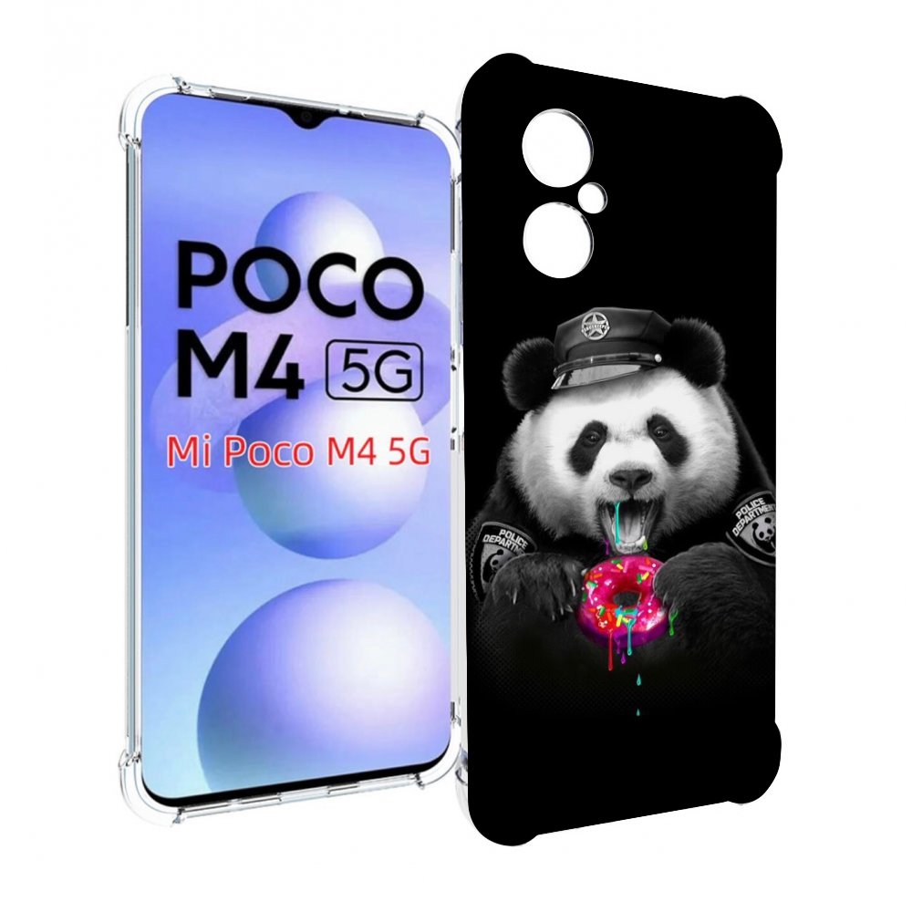 

Чехол MyPads Панда-с-пончиком для Xiaomi Poco M4 5G, Прозрачный, Tocco