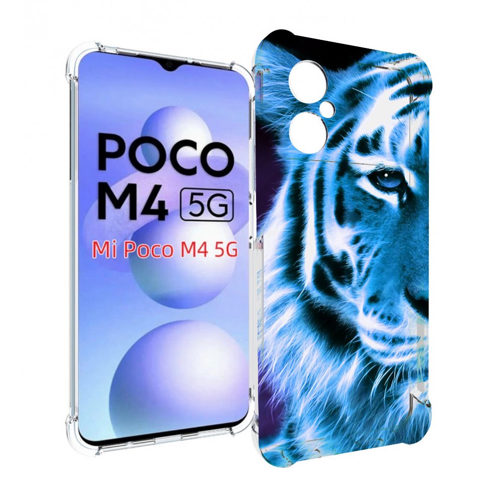 

Чехол MyPads Половина-тигра мужской для Xiaomi Poco M4 5G, Прозрачный, Tocco