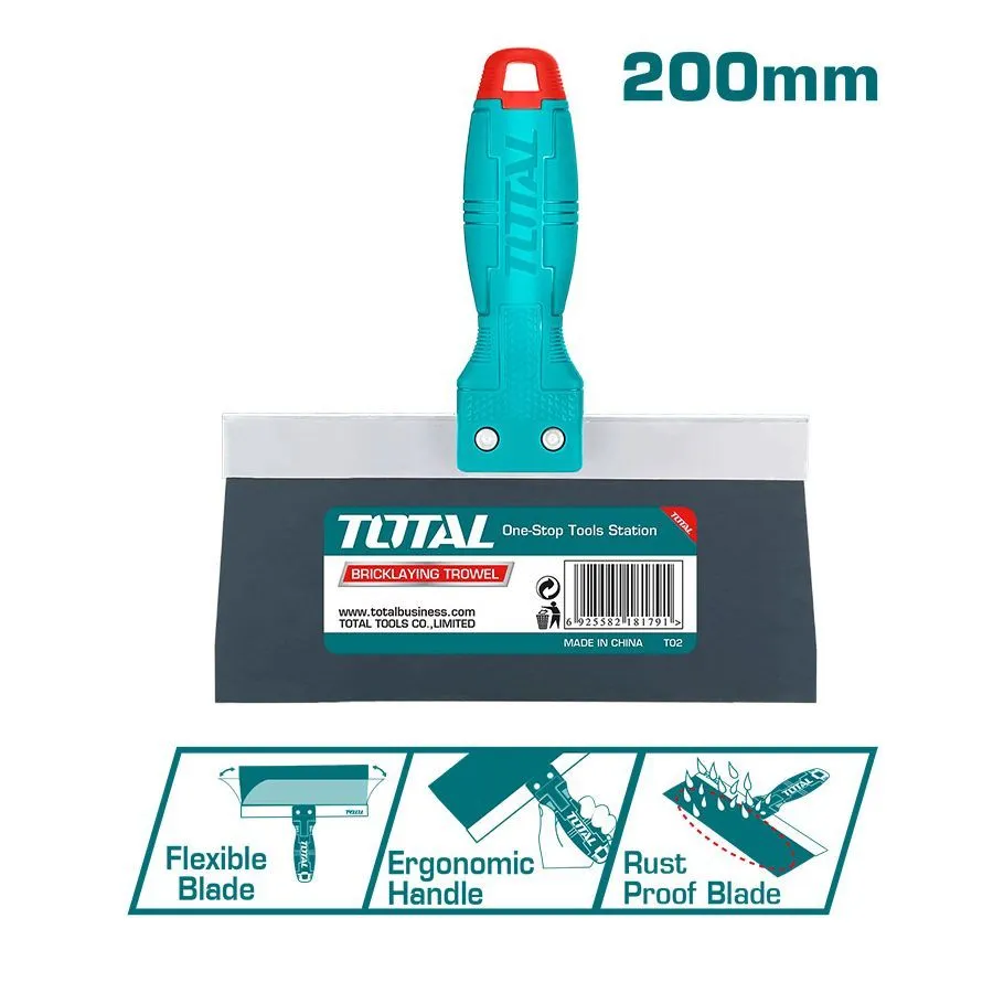 Шпатель фасадный Total Tools 200 мм стальной, THPUT20011