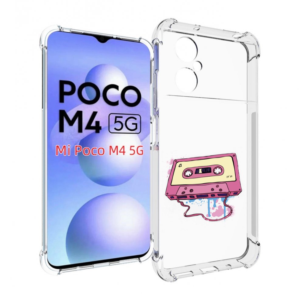 

Чехол MyPads Розовая кассета для Xiaomi Poco M4 5G, Прозрачный, Tocco