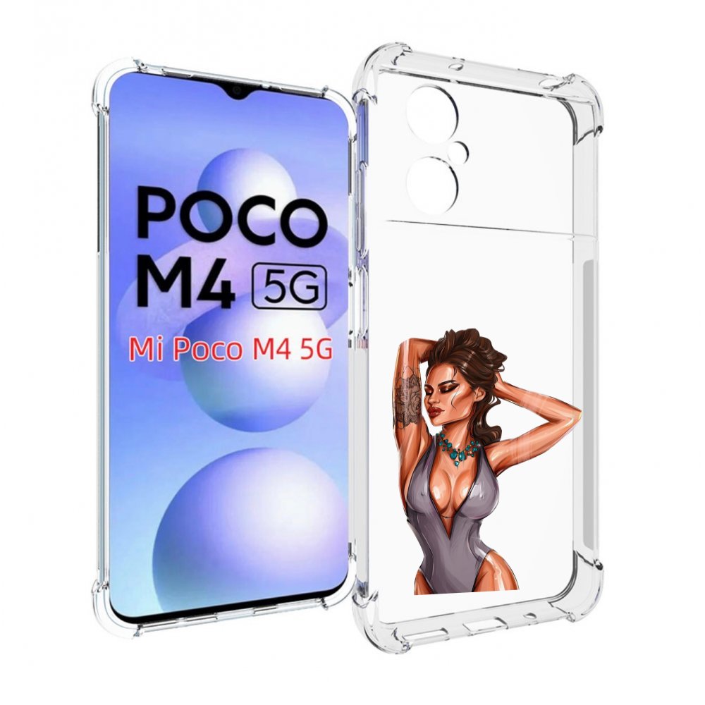 

Чехол MyPads Роскошная-девушка женский для Xiaomi Poco M4 5G, Прозрачный, Tocco