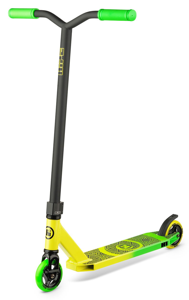 Самокат HIPE H1 yellow/green 2022 Трюковый для детей / подростков