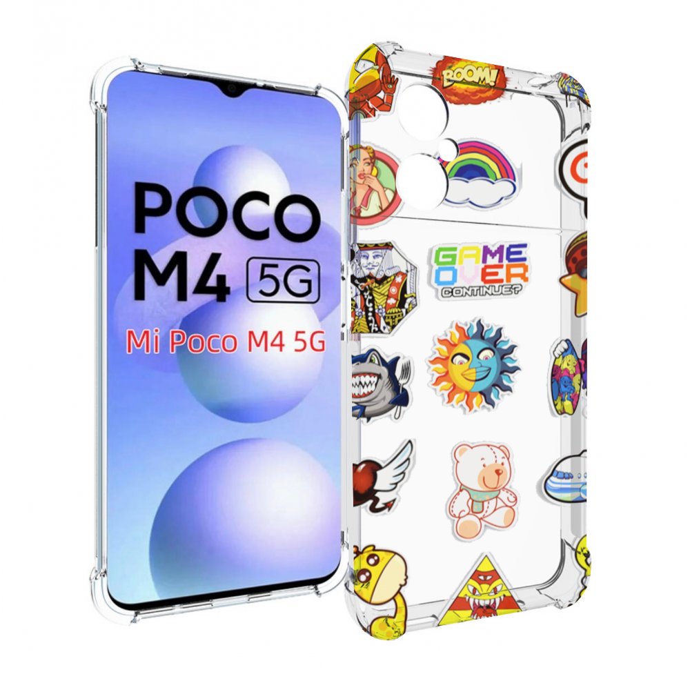 

Чехол MyPads Стикеры для Xiaomi Poco M4 5G, Прозрачный, Tocco