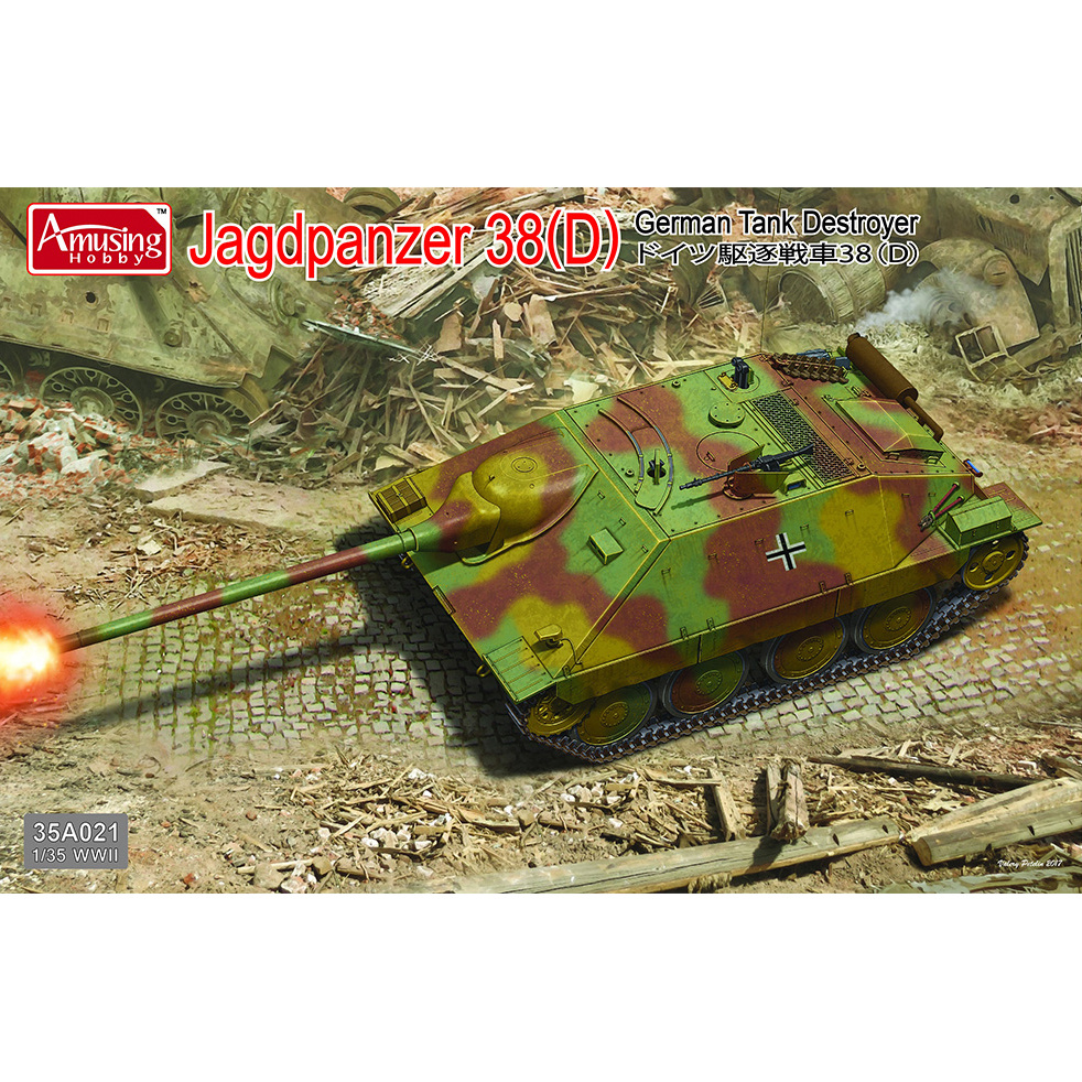 фото Сборная модель amusing hobby 1/35 самоходное орудие jagdpanzer 38(d) 35a021