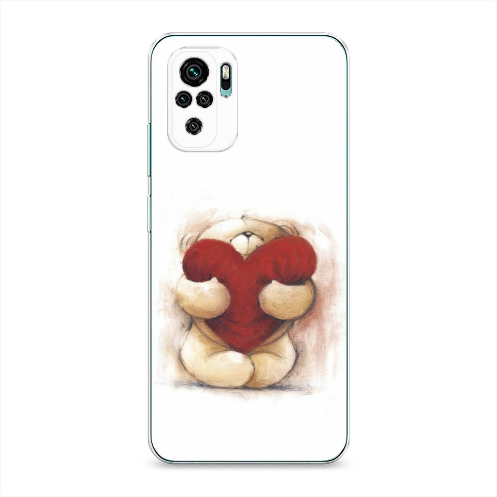 фото Силиконовый чехол "мишка с сердцем 1" на xiaomi redmi note 10 awog