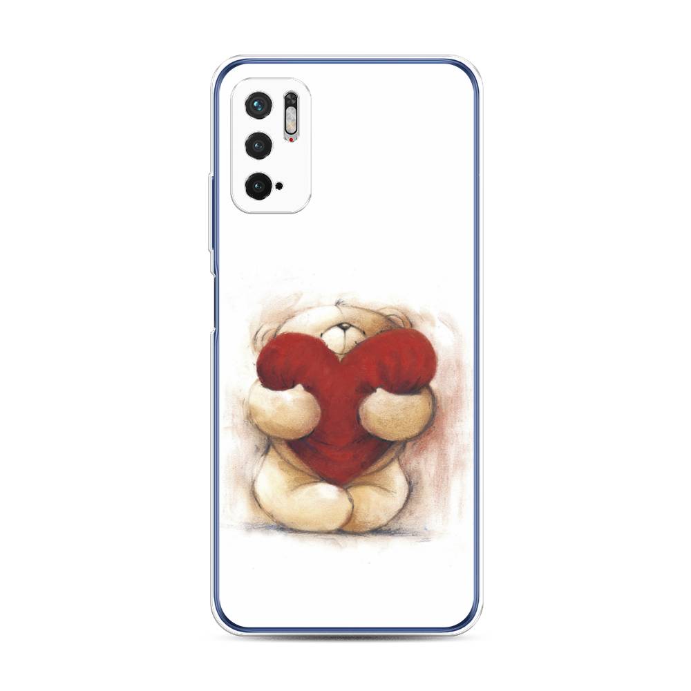 фото Силиконовый чехол "мишка с сердцем 1" на xiaomi redmi note 10 5g awog