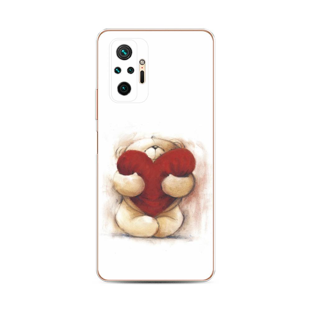 фото Силиконовый чехол "мишка с сердцем 1" на xiaomi redmi note 10 pro awog