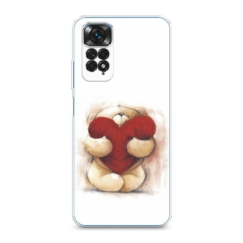 фото Силиконовый чехол "мишка с сердцем 1" на xiaomi redmi note 11s awog