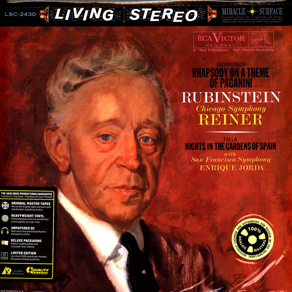 

Arthur Rubinstein Rachmaninoff:Rhapsody On A Theme Of Paganini/Falla: Nights In The Garden, Rachmaninoff: Rhapsody On A Theme Of Paganini/ Falla: Nights In The Garden (Analogue)