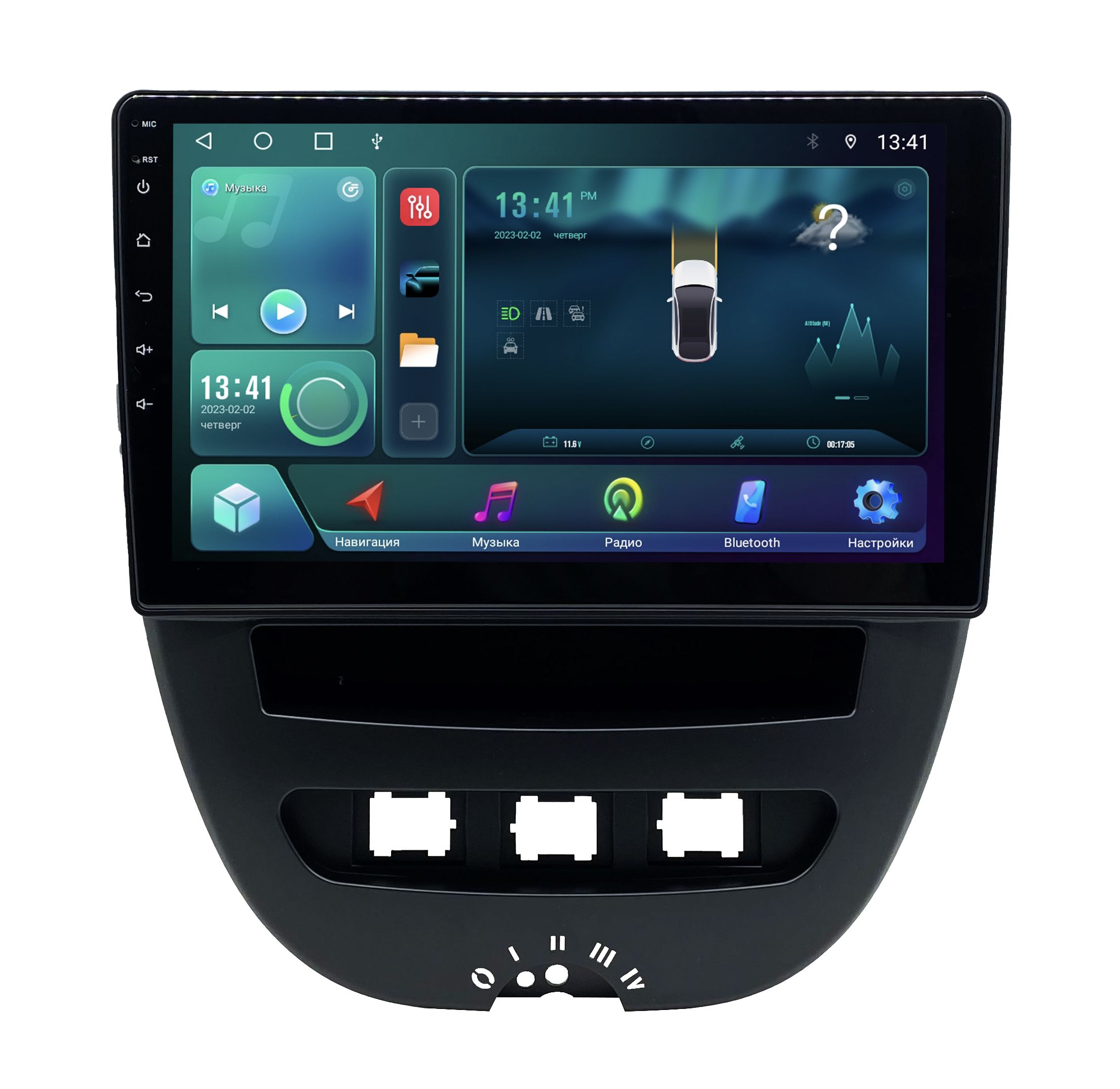 Штатная магнитола ANDROID Toyota Aygo 2005-2014 Android 12 232 GB Мультируль ШГУ 2131000₽