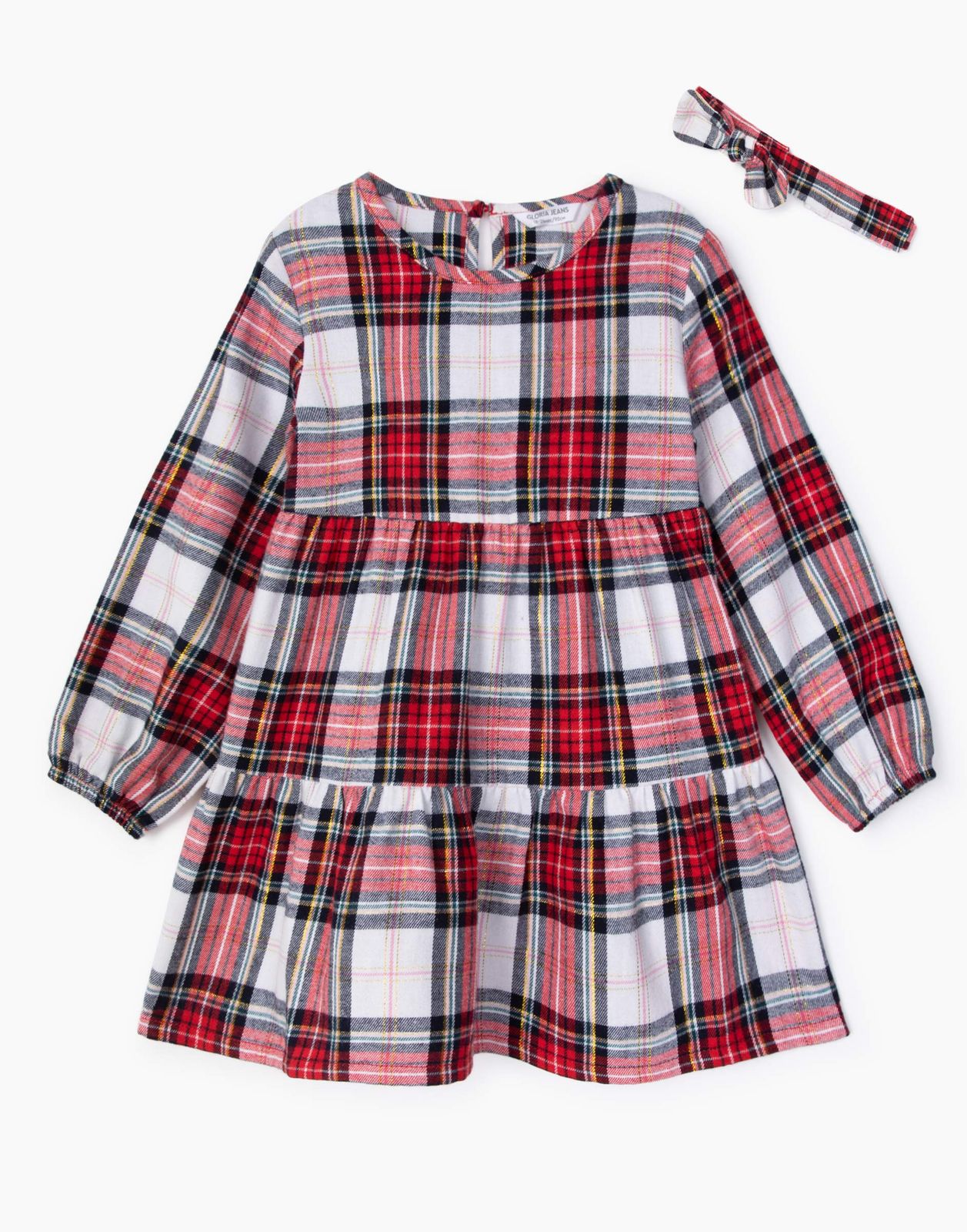Платье детское Gloria Jeans GSE001252, разноцветный/красный, 86 белое боди с атласным бантиком sanetta детское