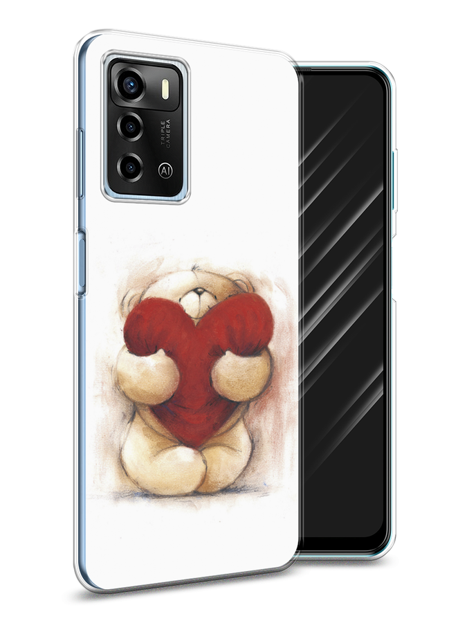 

Чехол Awog на ZTE Blade A72 / ЗТЕ Блэйд A72 "Мишка с сердцем 1", Разноцветный, 135450-6