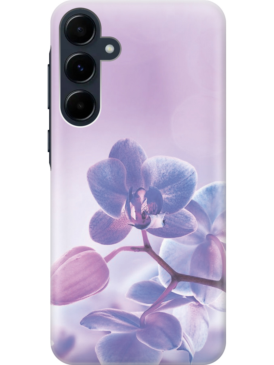 

Силиконовый чехол на Samsung Galaxy A55 с рисунком "Лиловые орхидеи", Голубой;фиолетовый, 20012126