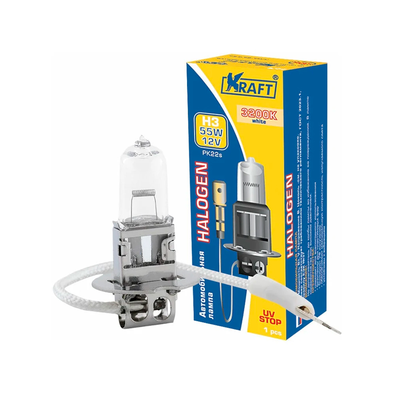 

Лампа галогенная H3 12V 55W KRAFT