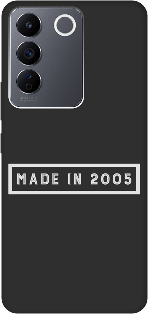

Матовый Soft Touch силиконовый чехол на Vivo V27e "2005 W" черный, Черный;белый, 159633