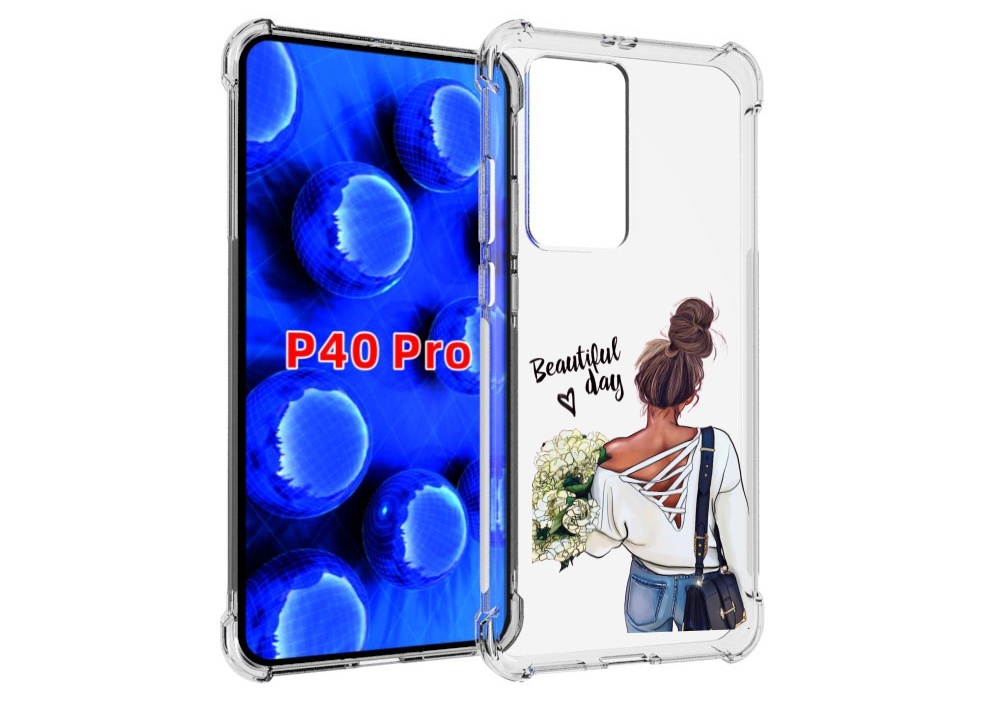 

Чехол MyPads Прекрасный-день для Huawei P40 Pro противоударный, Прозрачный, Tocco