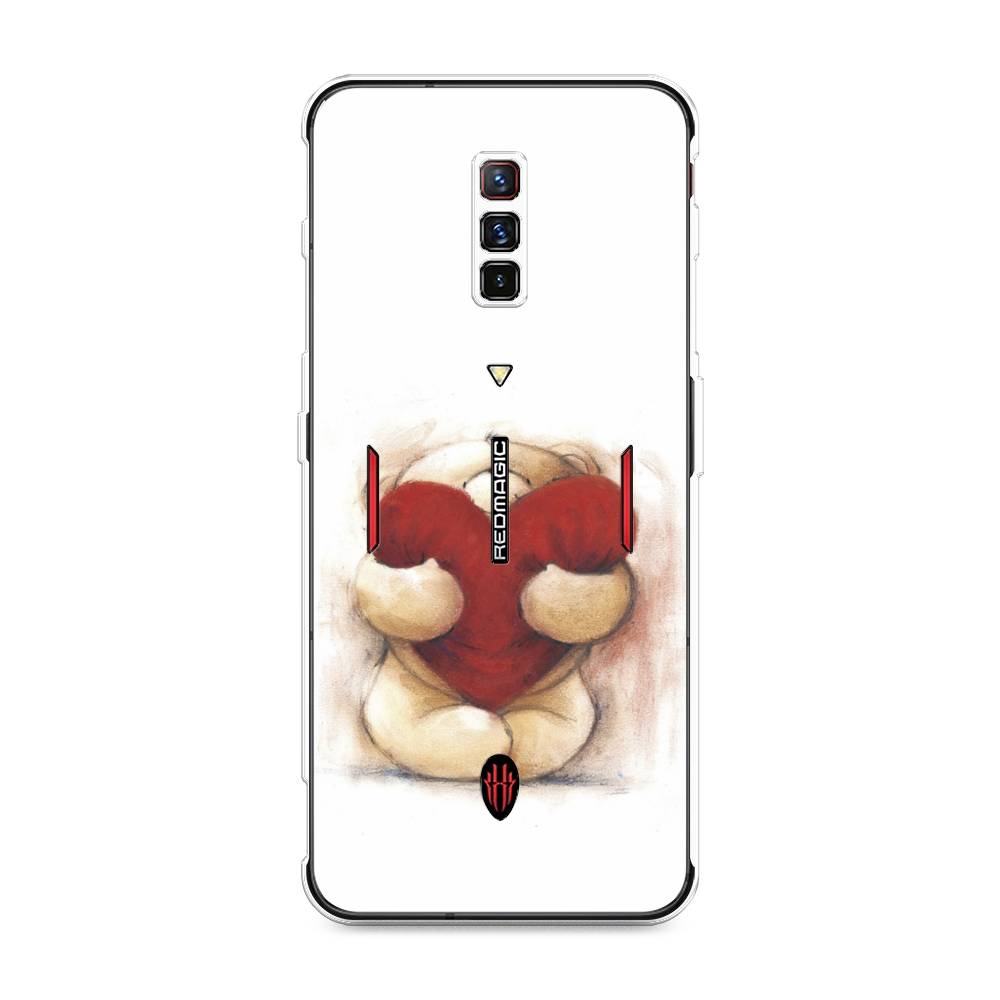 

Чехол Awog на ZTE Nubia Red Magic 6 / ЗТЕ Нубиа Ред Мэджик 6 "Мишка с сердцем 1", Разноцветный, 135150-6