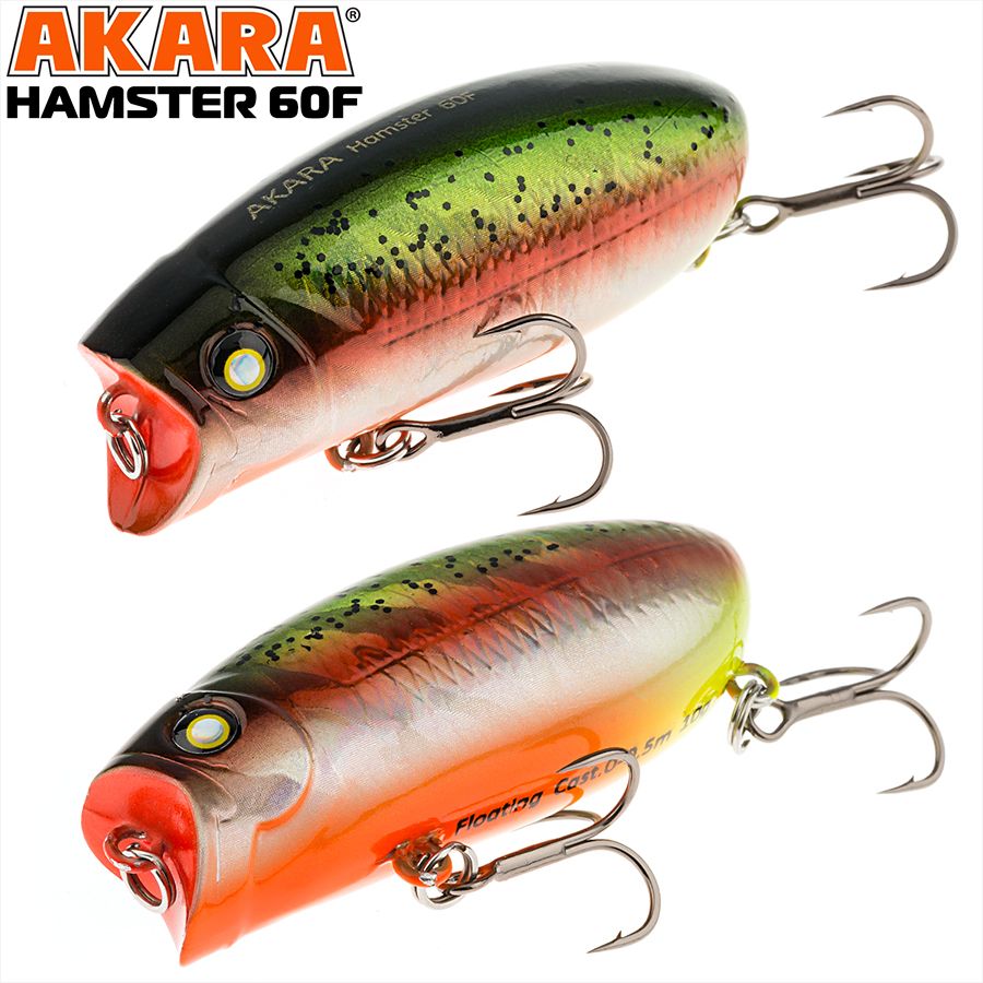 

Воблер Akara Hamster 60F 60 мм 10 гр A208, Разноцветный, Hamster