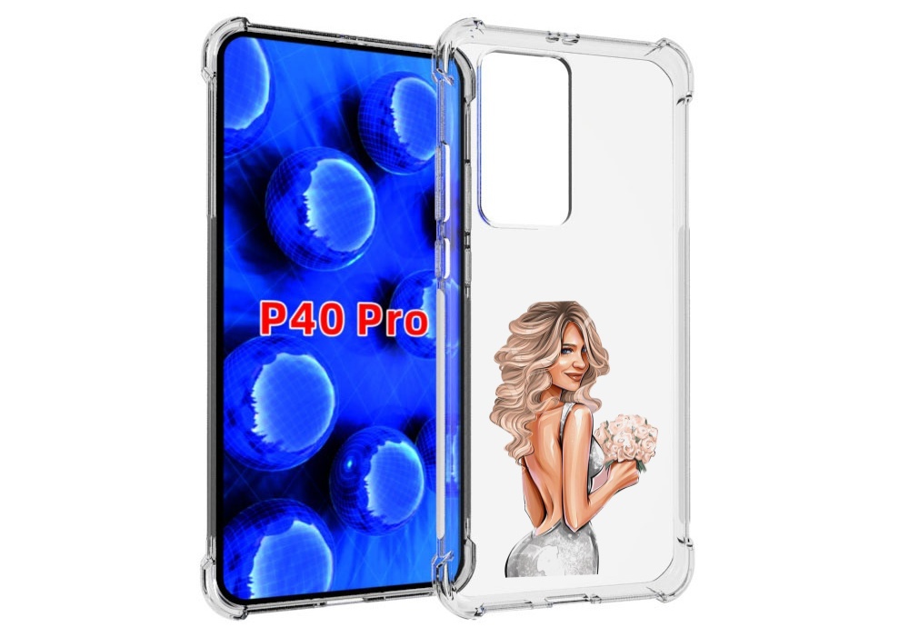 

Чехол MyPads Роскошное-платье женский для Huawei P40 Pro противоударный, Прозрачный, Tocco