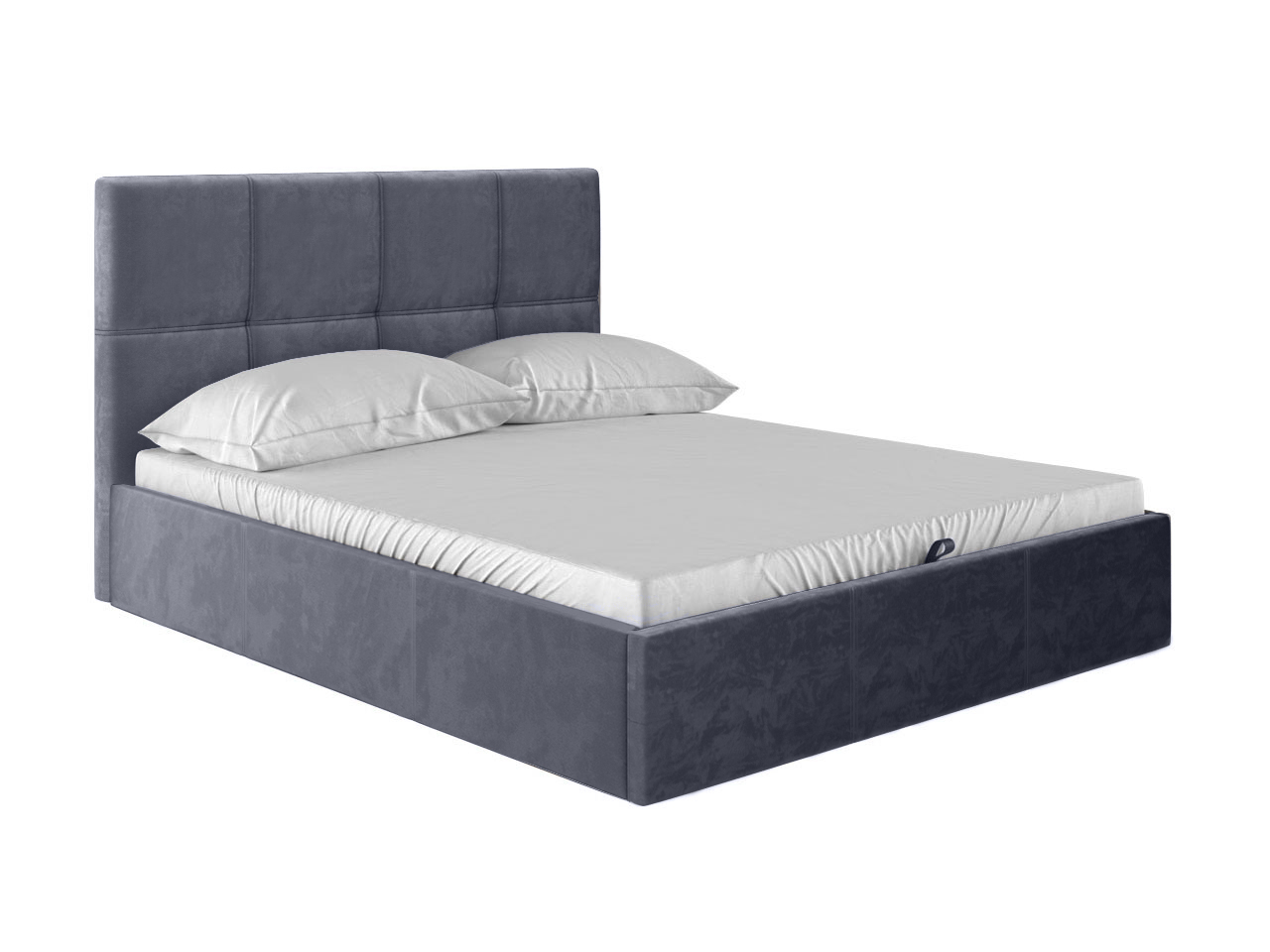фото Двуспальная кровать первый мебельный верда пм серый, велюр, 180х200 см