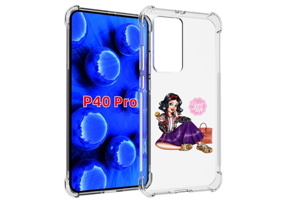 Чехол MyPads Сладкая-жизнь женский для Huawei P40 Pro противоударный