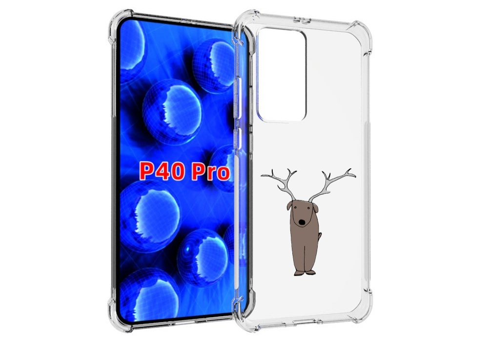

Чехол MyPads Собака олень для Huawei P40 Pro противоударный, Прозрачный, Tocco