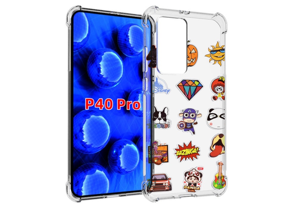 

Чехол MyPads Стикеры-2 для Huawei P40 Pro противоударный, Прозрачный, Tocco