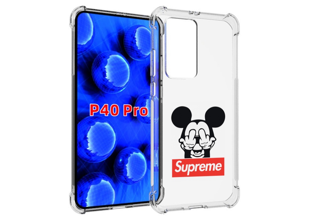 Чехол MyPads Супримовский-Микки-маус для Huawei P40 Pro противоударный