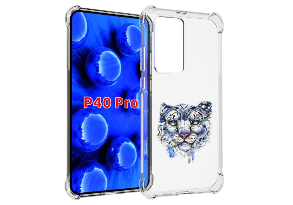 

Чехол MyPads Тигр 4 для Huawei P40 Pro противоударный, Прозрачный, Tocco