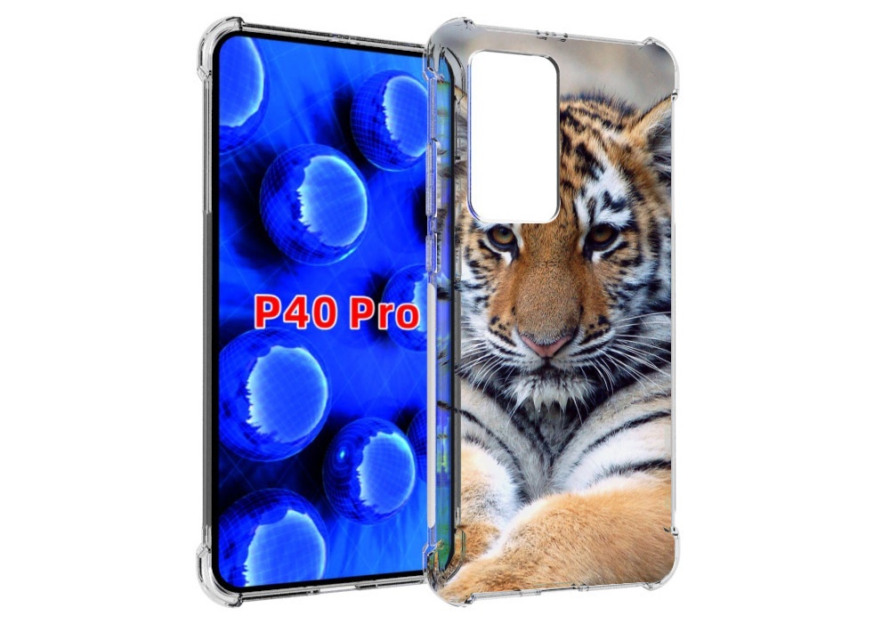 

Чехол MyPads Тигренок для Huawei P40 Pro противоударный, Прозрачный, Tocco