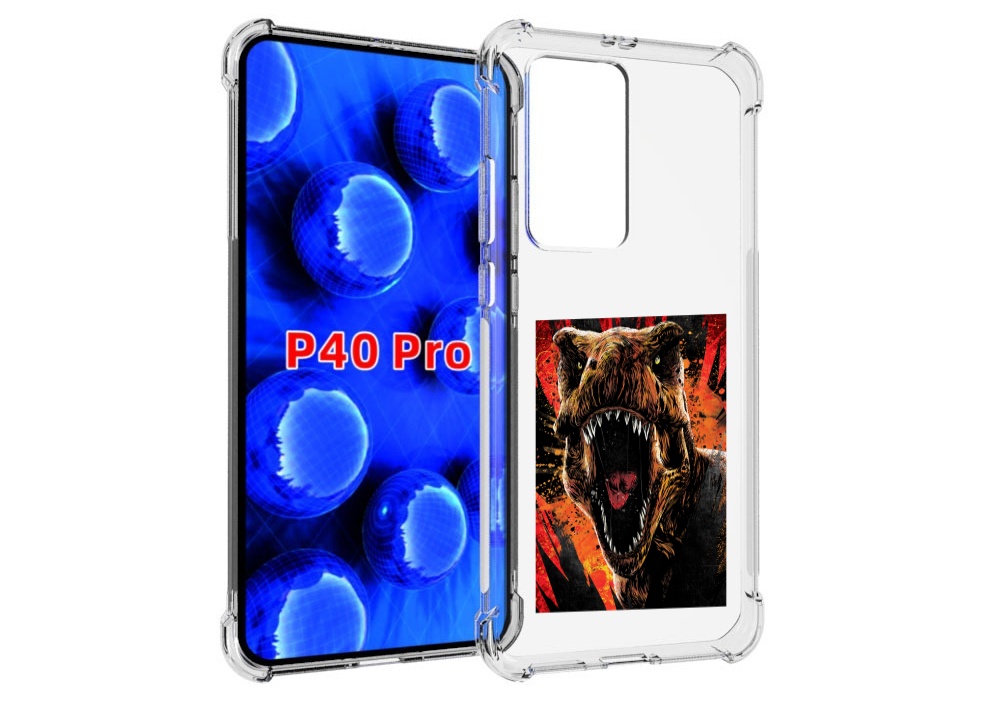 

Чехол MyPads Тиранозавр для Huawei P40 Pro противоударный, Прозрачный, Tocco